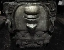 Medusa column base, Basilica Cistern (6th century), Istanbul, Turkey. Creator: LTL