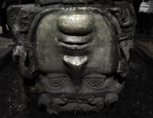 Medusa column base, Basilica Cistern (6th century), Istanbul, Turkey. Creator: LTL