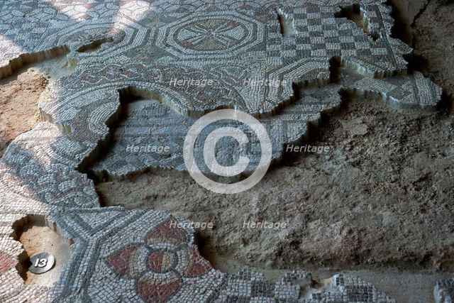 Medusa-head mosaic from Fishbourne Roman palace. Artist: Unknown