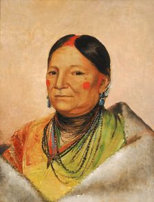 Mee-chéet-e-neuh, Wounded Bear's Shoulder, Wife of the Chief, 1831. Creator: George Catlin