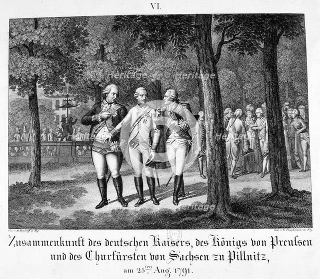 'Meeting the German Emperor', 25th August, 1791, 19th century. Artist: Unknown