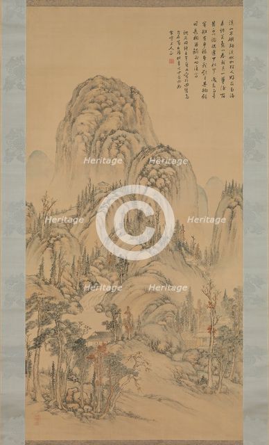 Meeting with a Friend on an Autumn Day, 1822. Creator: Noro Kaiseki.