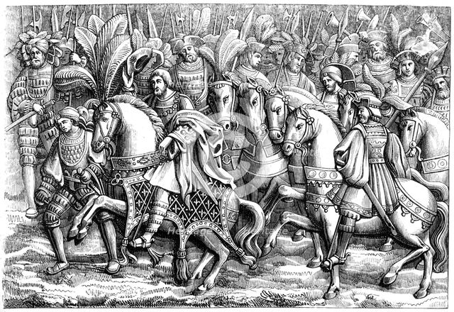 Meeting at the Field of the Cloth of Gold, c16th century (1849). Artist: Unknown