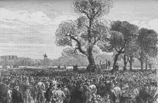 Meeting at the Reformers Tree, Hyde Park c1890. Artist: CR