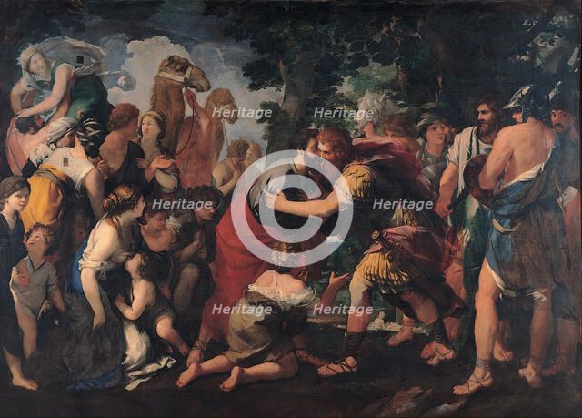Meeting between Esau and Jacob, 1636-1641. Artist: Bottala, Giovanni Maria (1613-1644)