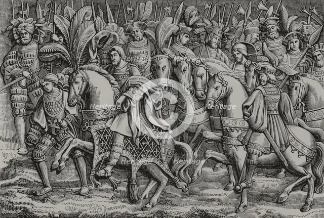 Meeting between Henry VIII and Francis I of France, on the Field of the Cloth of Gold, 1520 (1877).  Creator: Unknown.