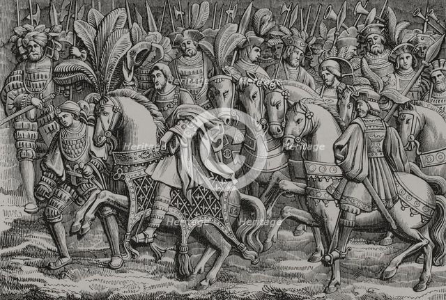 Meeting between Henry VIII and Francis I of France, on the Field of the Cloth of Gold, 1520 (1877).  Creator: Unknown.