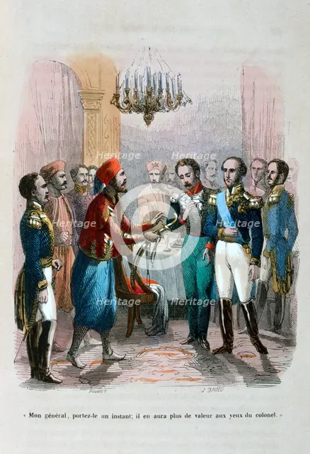 Meeting between Ibrahim Pacha and Colonel Faudoa, Egypt, 1828 (1847). Artist: Jean Adolphe Beauce
