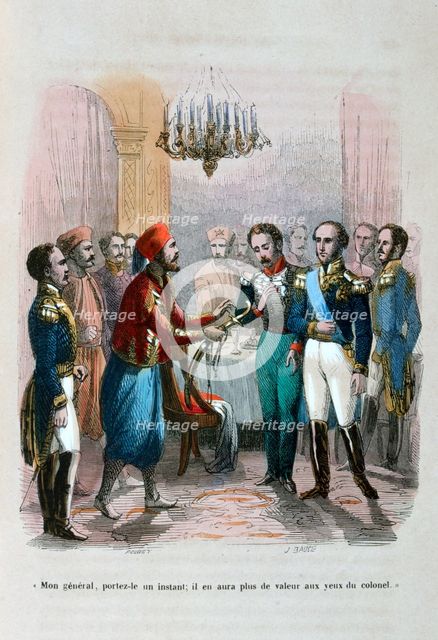 Meeting between Ibrahim Pacha and Colonel Faudoa, Egypt, 1828 (1847). Artist: Jean Adolphe Beauce