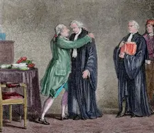 Meeting between Louis XVI and the Minister Lamoignon-Malesherbes, (19th century). Creator: Blanpain