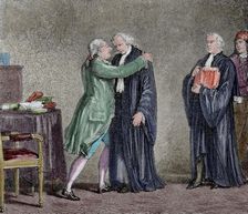 Meeting between Louis XVI and the Minister Lamoignon-Malesherbes, (19th century). Creator: Blanpain