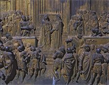 Meeting between Solomon and the Queen of Sheba panel of the east door of the Baptistery of Sa…
