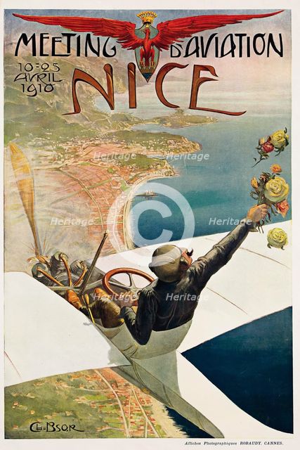 Meeting d'Aviation de Nice, 1910. Creator: Brossé, Charles-Léonce (1871-1945).