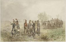 Meeting French officers in Holland, 1793, 1867. Creator: Charles Rochussen