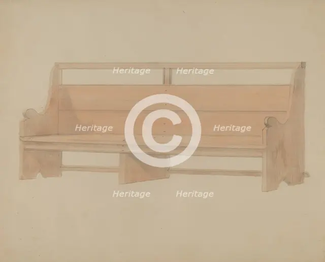 Meeting House Pew, c. 1936. Creator: Donald Streeter.