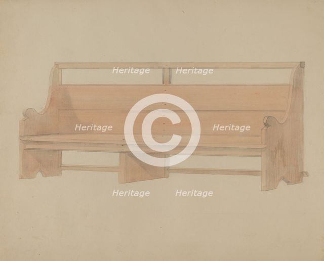 Meeting House Pew, c. 1936. Creator: Donald Streeter.