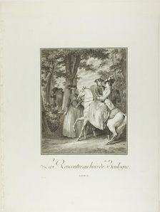 Meeting in the Woods of Boulogne, from Monument du Costume Physique et Moral de la..., n.d. Creator: Heinrich Guttenberg
