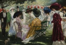 Meeting in a park, 1914. Creator: Flasschoen, Gustave (1868-1940)