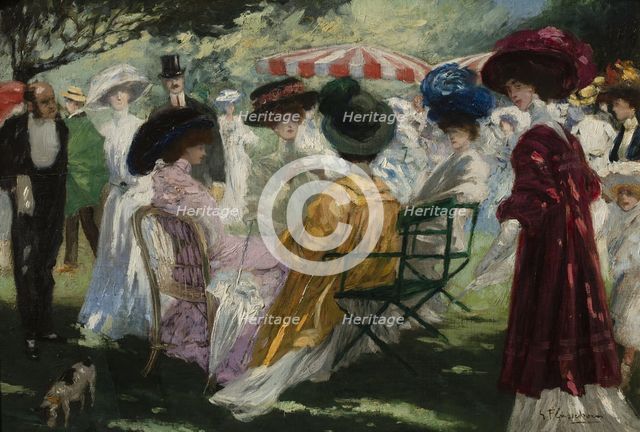 Meeting in a park, 1914. Creator: Flasschoen, Gustave (1868-1940).