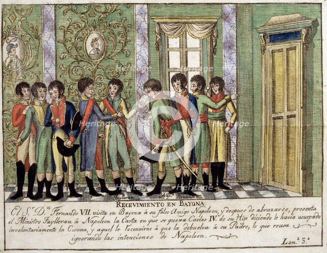 Meeting in Bayonne between Ferdinand VII and Napoleon'.