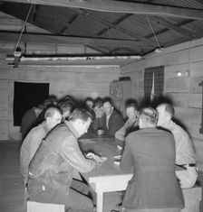 Meeting of the camp council, FSA camp, Farmersville, California, 1939. Creator: Dorothea Lange