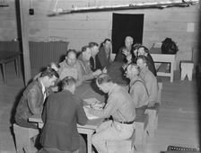 Meeting of the camp council, FSA camp, Farmersville, California, 1939. Creator: Dorothea Lange