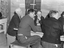 Meeting of the camp council, FSA camp, Farmersville, California, 1939. Creator: Dorothea Lange