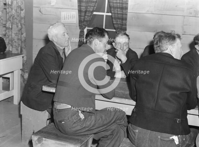 Meeting of the camp council, FSA camp, Farmersville, California, 1939. Creator: Dorothea Lange.