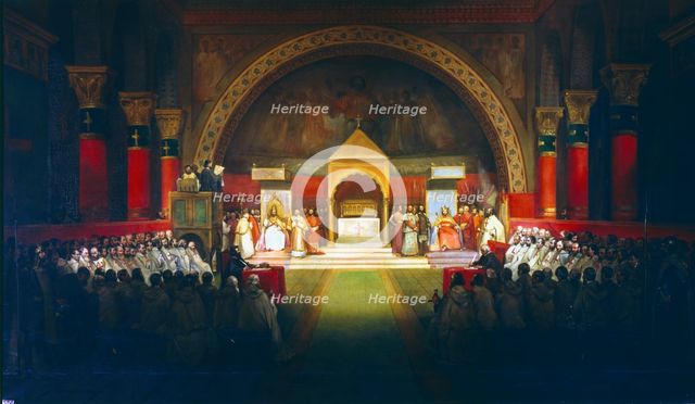 Meeting of the Chapter of the Knights Templar, Paris, 1147 (19th century). Artist: Francois-Marius Granet