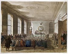Meeting of the Agricultural Society, London, 1808-1810. Artist: Augustus Charles Pugin