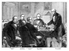 Meeting of the Arbitrators on the Alabama claims at Geneva 1871 (late 19th century)