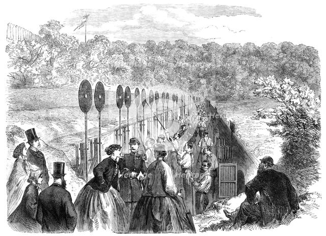 Meeting of the Belgian National Rifle Association at Brussels: the targets, 1865. Creator: Unknown.