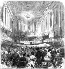 Meeting of the British Association at Birmingham: Professor Phillips...in the Townhall, 1865. Creator: Unknown