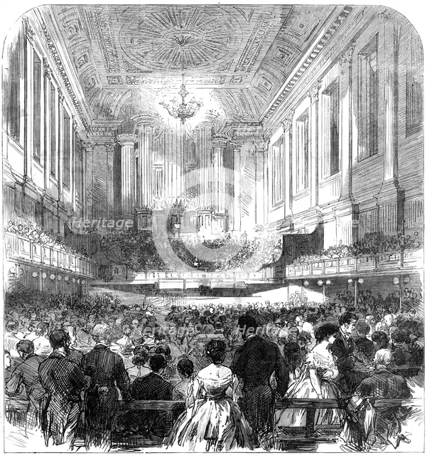 Meeting of the British Association at Birmingham: Professor Phillips...in the Townhall, 1865. Creator: Unknown.