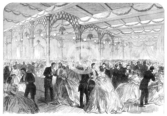 Meeting of the British Association at Birmingham: soiree in the Townhall, the Refreshment-Room, 1865 Creator: Unknown.