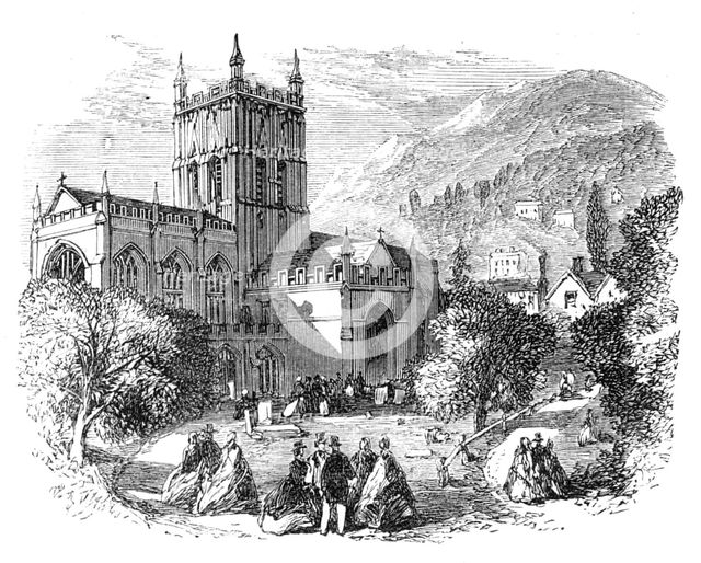 Meeting of the British Association at Birmingham: the Priory Church, Malvern, 1865. Creator: Unknown.