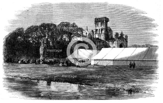Meeting of the British Association at Leeds - the Horticultural Fete at Kirkstall Abbey, 1858. Creator: Unknown.