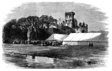 Meeting of the British Association at Leeds - the Horticultural Fete at Kirkstall Abbey, 1858. Creator: Unknown
