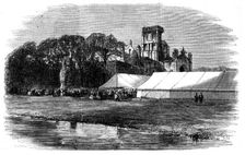 Meeting of the British Association at Leeds - the Horticultural Fete at Kirkstall Abbey, 1858. Creator: Unknown