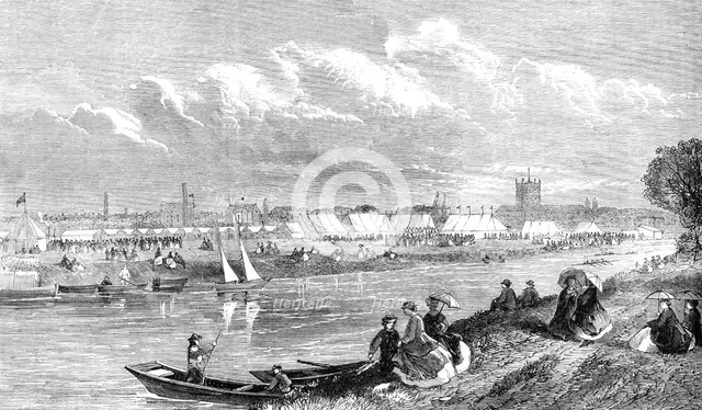 Meeting of the Gloucestershire Agricultural Society, on the banks of the Severn...Tewkesbury, 1865. Creator: Unknown.