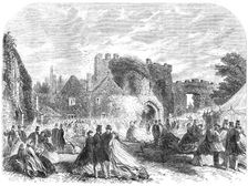 Meeting of the Sussex Archaeological Society at Amberley Castle, 1865. Creator: Unknown