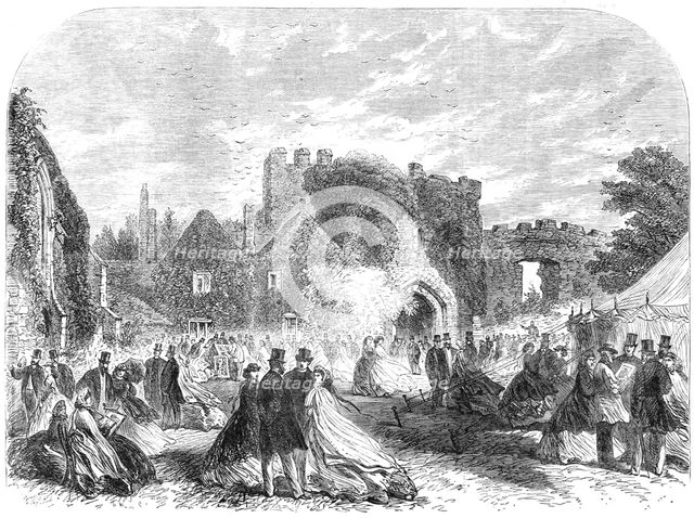Meeting of the Sussex Archaeological Society at Amberley Castle, 1865. Creator: Unknown.