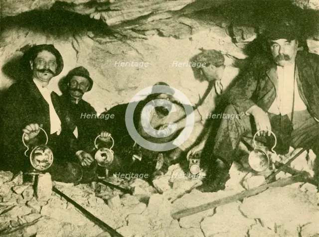 'Meeting of the Two Boring Parties at the Final Piercing of the Lotchberg Tunnel', c1930. Creator: Unknown.