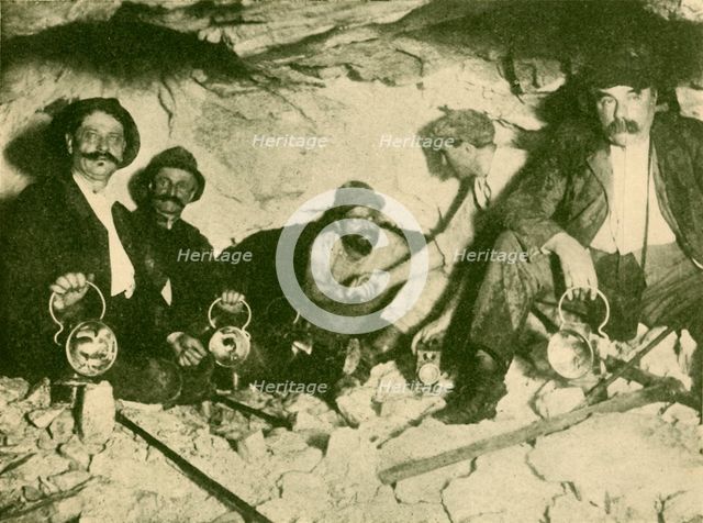 'Meeting of the Two Boring Parties at the Final Piercing of the Lotchberg Tunnel', c1930. Creator: Unknown.