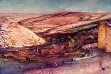 Meeting of the Valleys of Hinnom and Jehoshaphat, from the Eastern Walls of Zion 1902. Creator: John Fulleylove