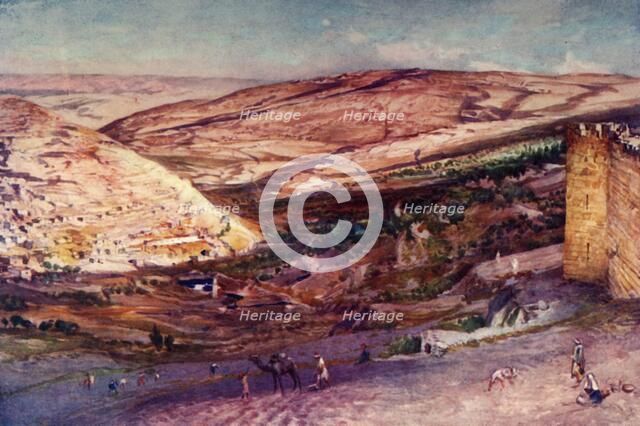 'Meeting of the Valleys of Hinnom and Jehoshaphat, from the Eastern Walls of Zion', 1902. Creator: John Fulleylove.