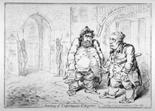 Meeting of unfortunate citoyens 1798. Artist: James Gillray
