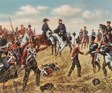 Meeting of Wellington and Blücher at Waterloo, 18 June 1815, (1936). Creator: Unknown