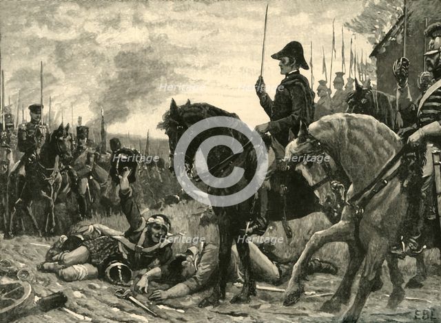Meeting of Wellington and Blucher after the Battle of Waterloo, 1815 (c1890). Creator: Edmund Blair Leighton.
