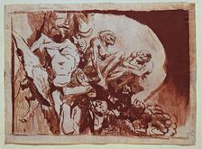Meeting of witches Drawing No. 113 of the series of sepia gouaches by Francisco de Goya